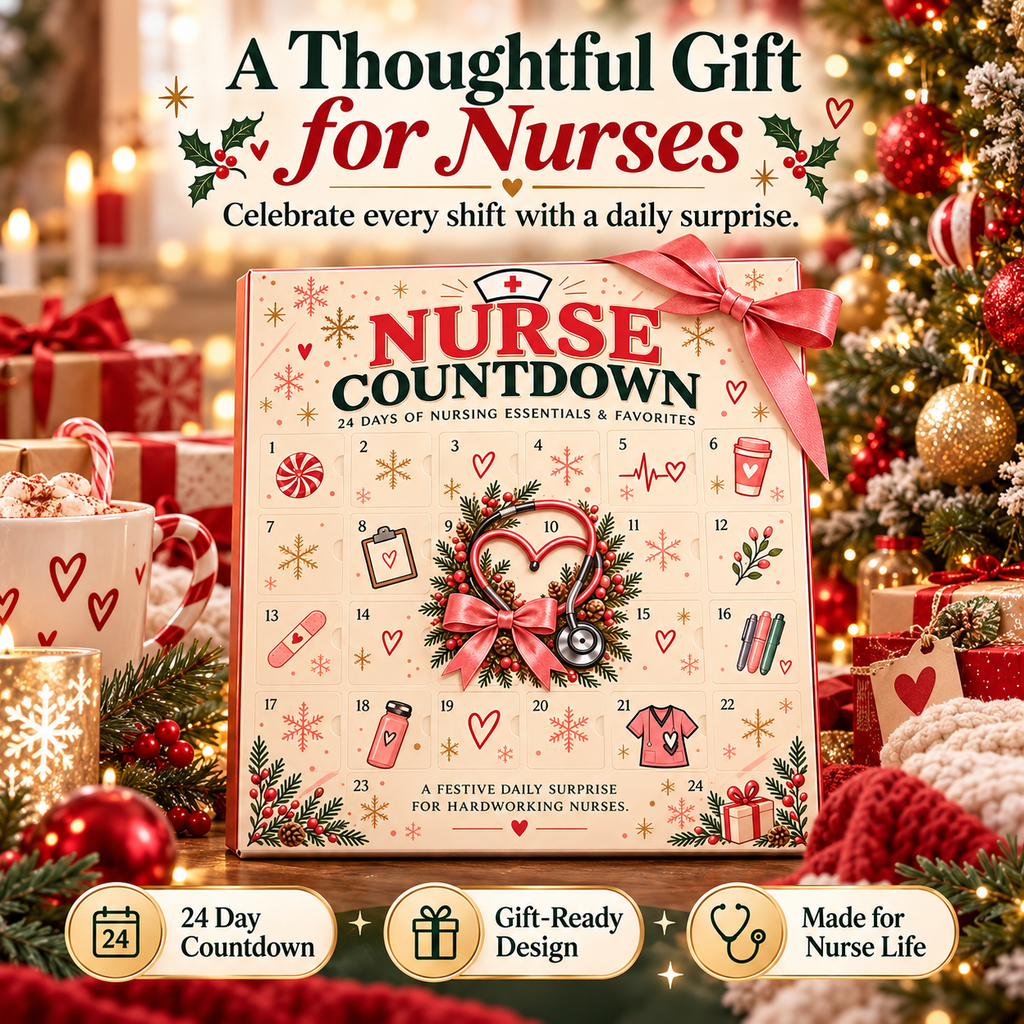 ❤️ 24-Day Advent Calendar – Heartfelt Holiday Countdown Gift for Nurses
