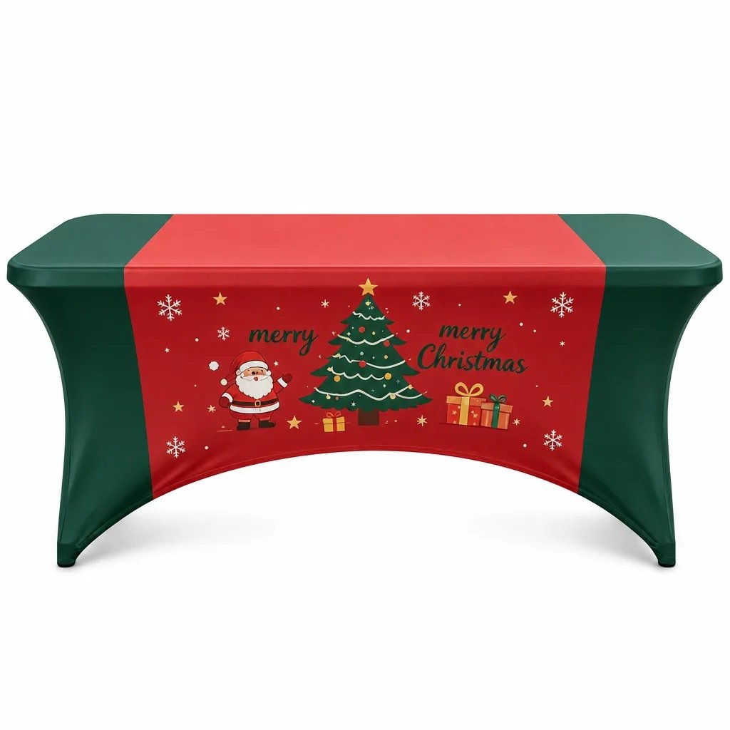 🔥HOT SALE🔥Christmas Stretch Fitted Table Cover for Rectangular Tables