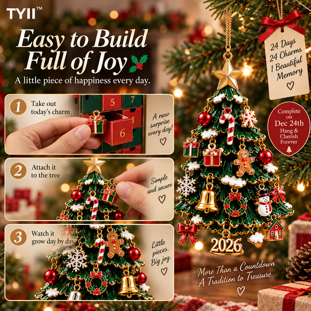 TYII™ 2026 Build Your Christmas Tree – 24-Day Christmas Countdown Ornament Kit